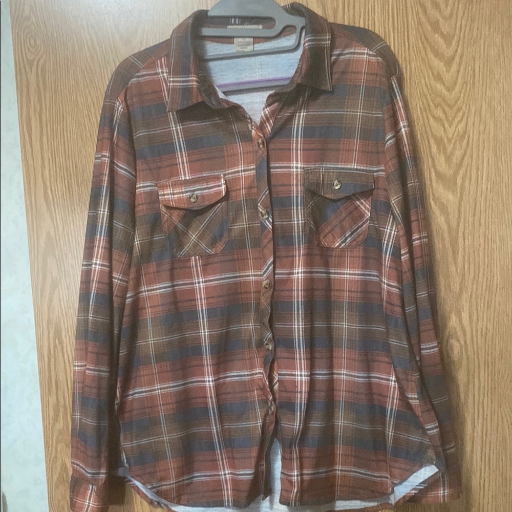 Women’s boutique Brown Plaid Shirt